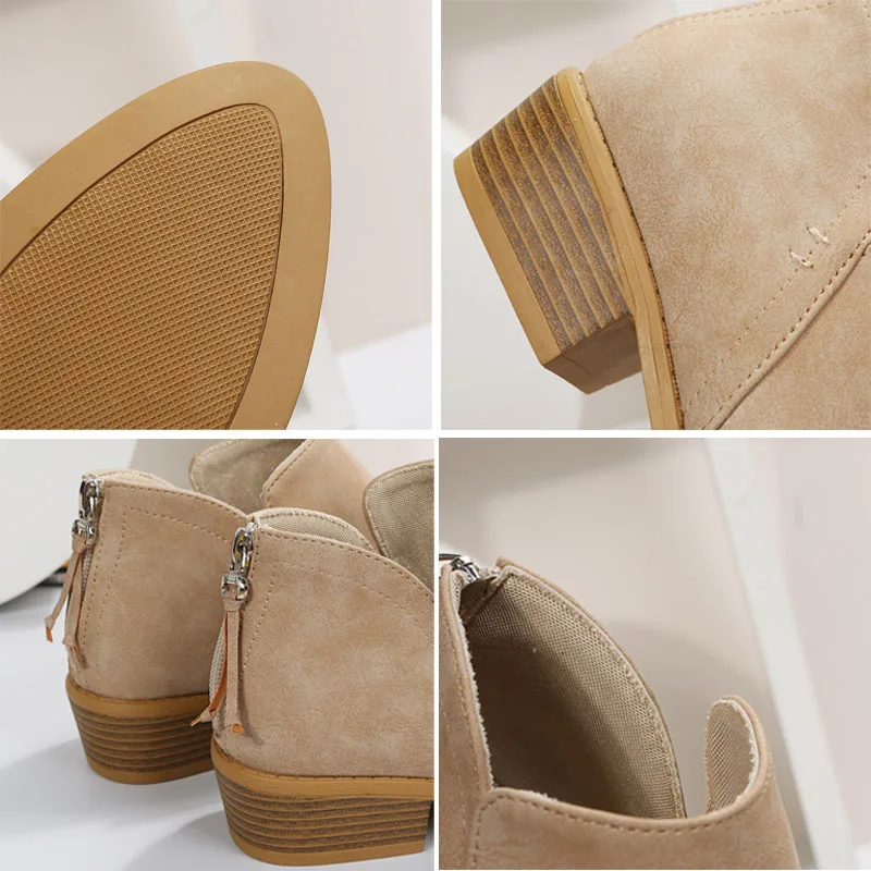 Women's Boots Trend 2023 High Heels Ankle Boots Large Size Female Martin Boots Spring Autumn Heeled Shoes Woman Booties Mujer