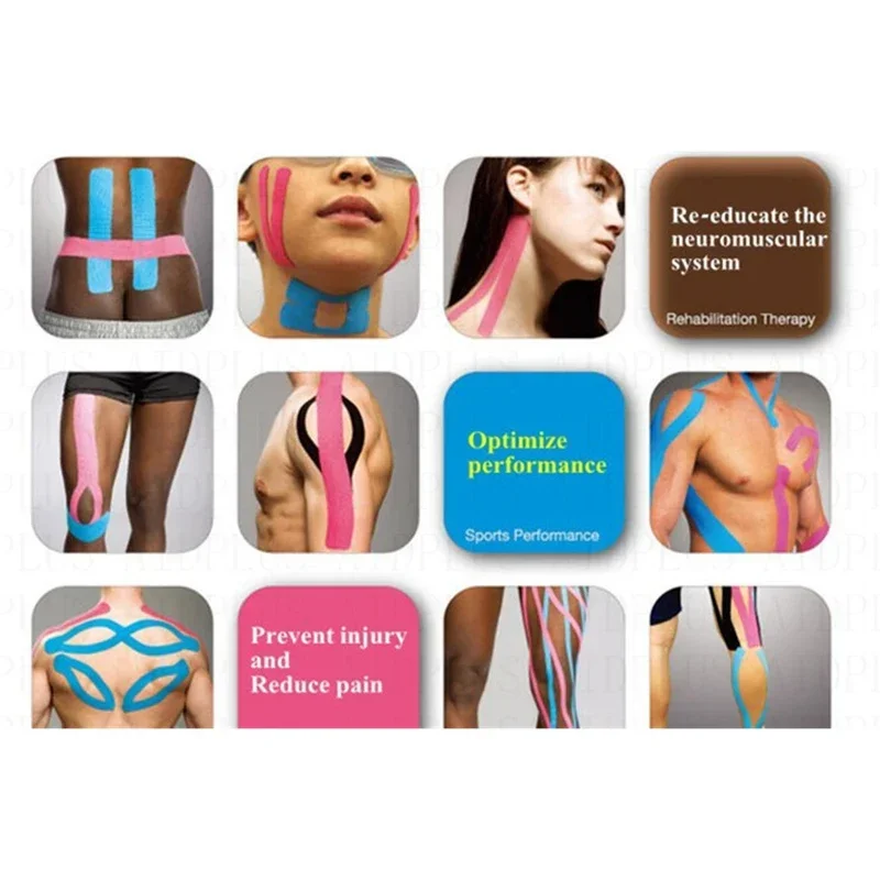 Kinesiology Tape Muscle Bandage Sports Cotton Elastic Adhesive Strain Injury Relief Stickers