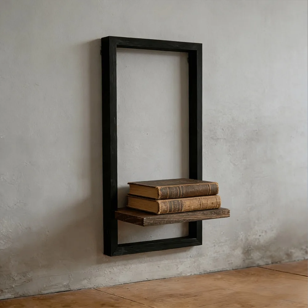 Ensemble de cadres muraux vintage en bois, noir et marron, pour photos carrées, support d'affichage, album de fleurs, pour salon, chambre, salle de bain