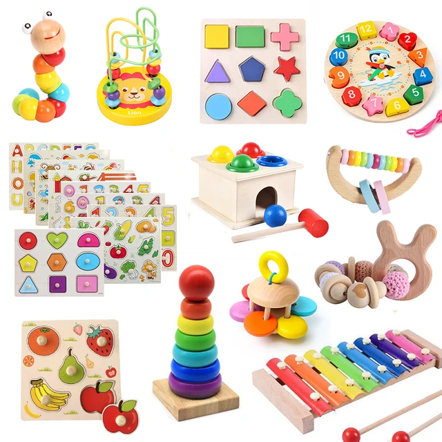 Regalos Bebe Año Juguete Montessori De Madera Para Niños 1-2