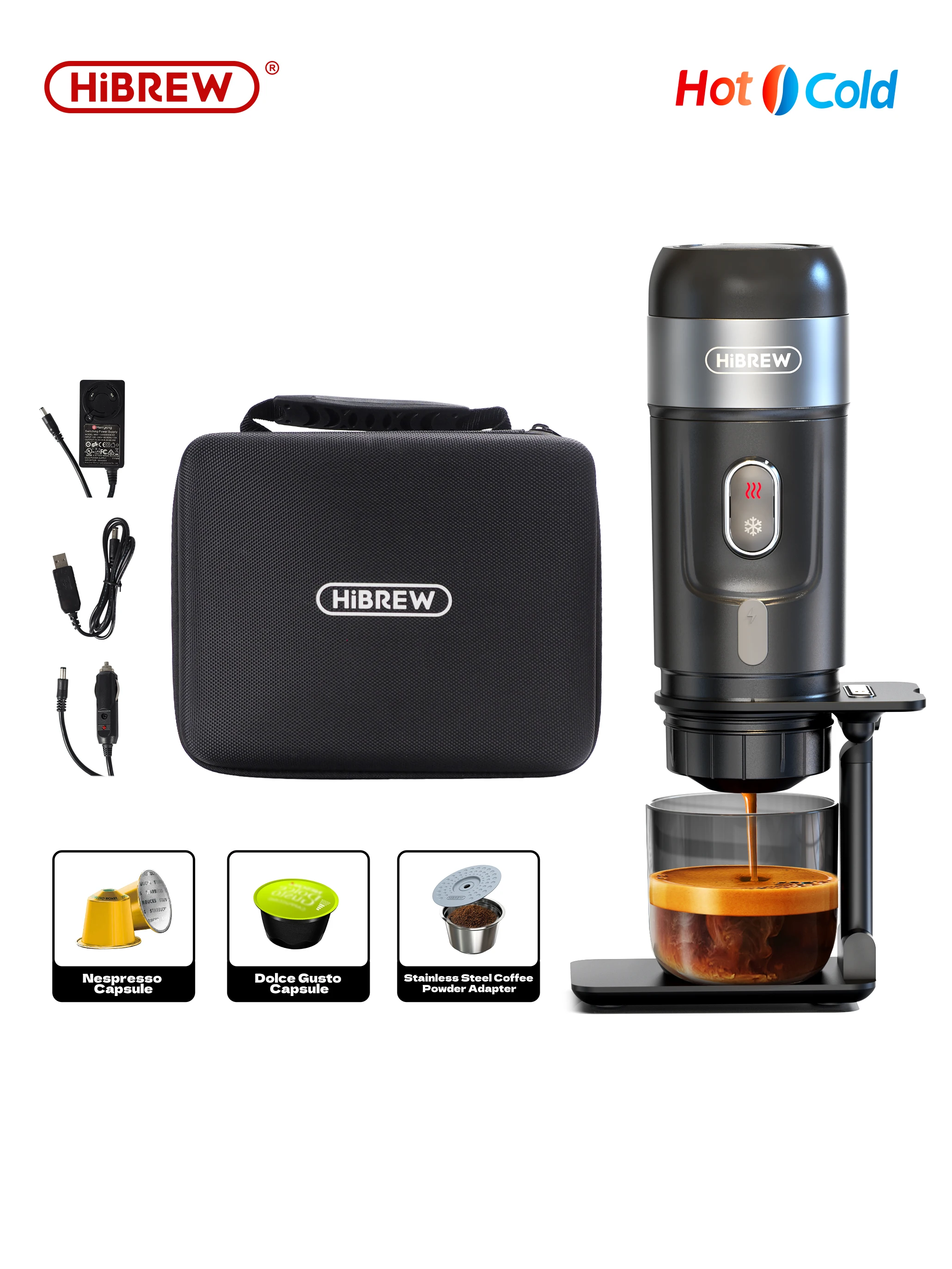 HiBREW-Cafetera caliente/fría 5 en 1, múltiples 19bar Dolce Gusto, cápsula  de leche y Nexpresso ESE pod, café molido H3A - AliExpress