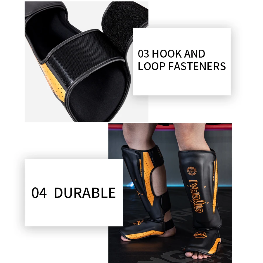 Shin Guard Pads Kickboxing Shin Guards Kickboxing Leg Guards Professional Kickboxing Leg Guard Muay Ankle Protector Sparring MMA Shin Boxing Thickened Fighting Gear Ankle Protective Guards