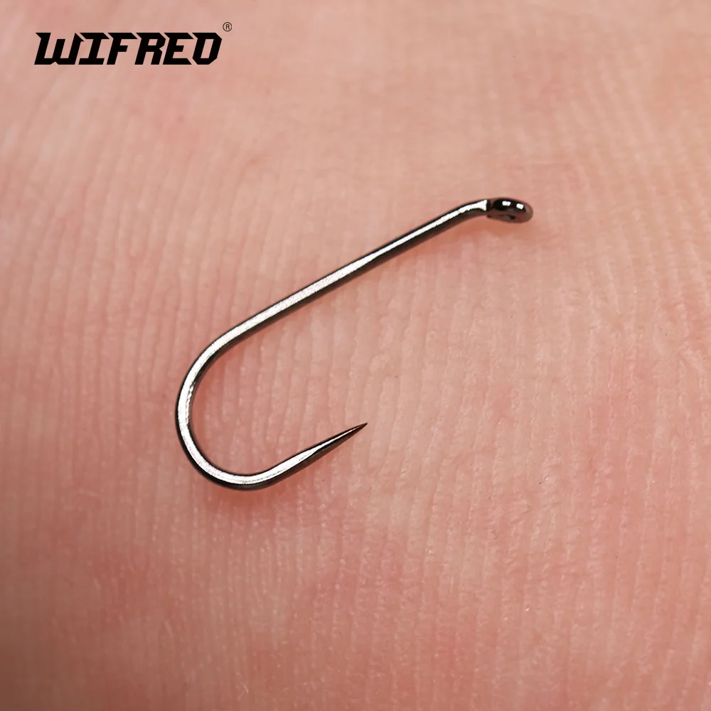 Wifreo 500/1000PCS 1X Long Shank Thin Wire Fly Fishing Hooks Barbless