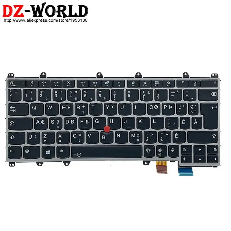 Orig Azwerty Prata be Cfr Cfb fr Cfa Teclado Belga Francês Canadense para Lenovo Thinkpad X380 s1 Yoga 370 ° Laptop g4 Novo - Imagem 2