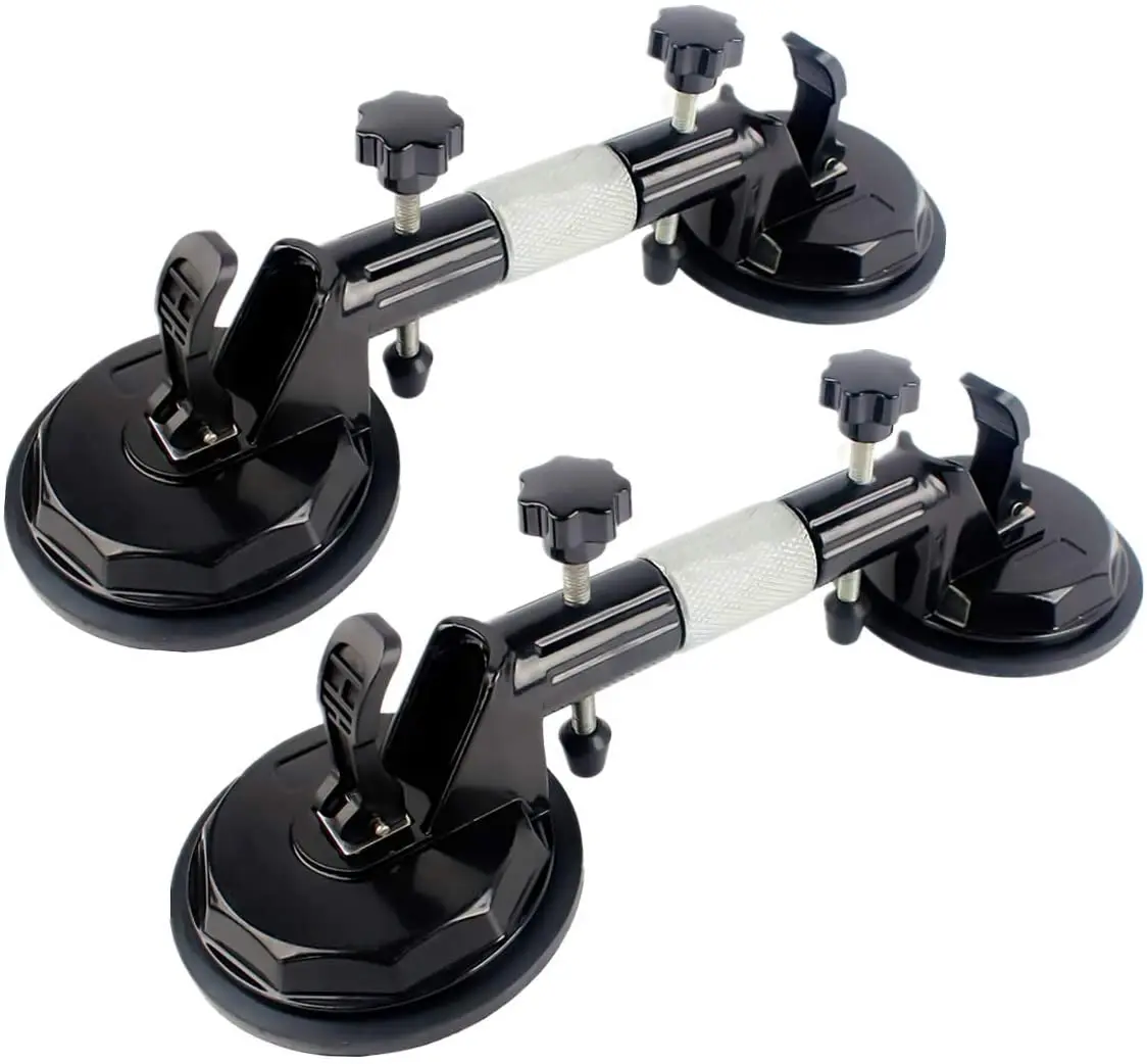 Glass Suction Cups Double Handed Stone Carrying Clamps with Rubber-lined Porterage Tools for Transporting of Glass raizi 2 pcs stone seam setter for joining leveling granite countertop seamless installation tools with 6 inch vacuum suction cup