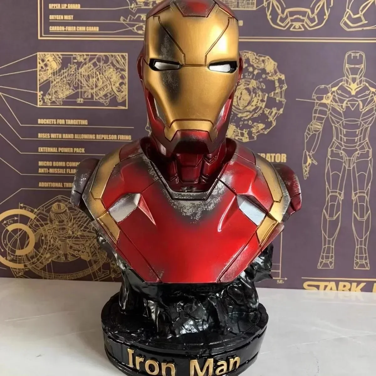 thumbnail image 1 of Iron Man Hand Avengers Anime Figure Decoration Model Marvel Doll Statue Boy Toy Birthday Gift Resin Exquisite Hand Decor Gifts, 1 of 2