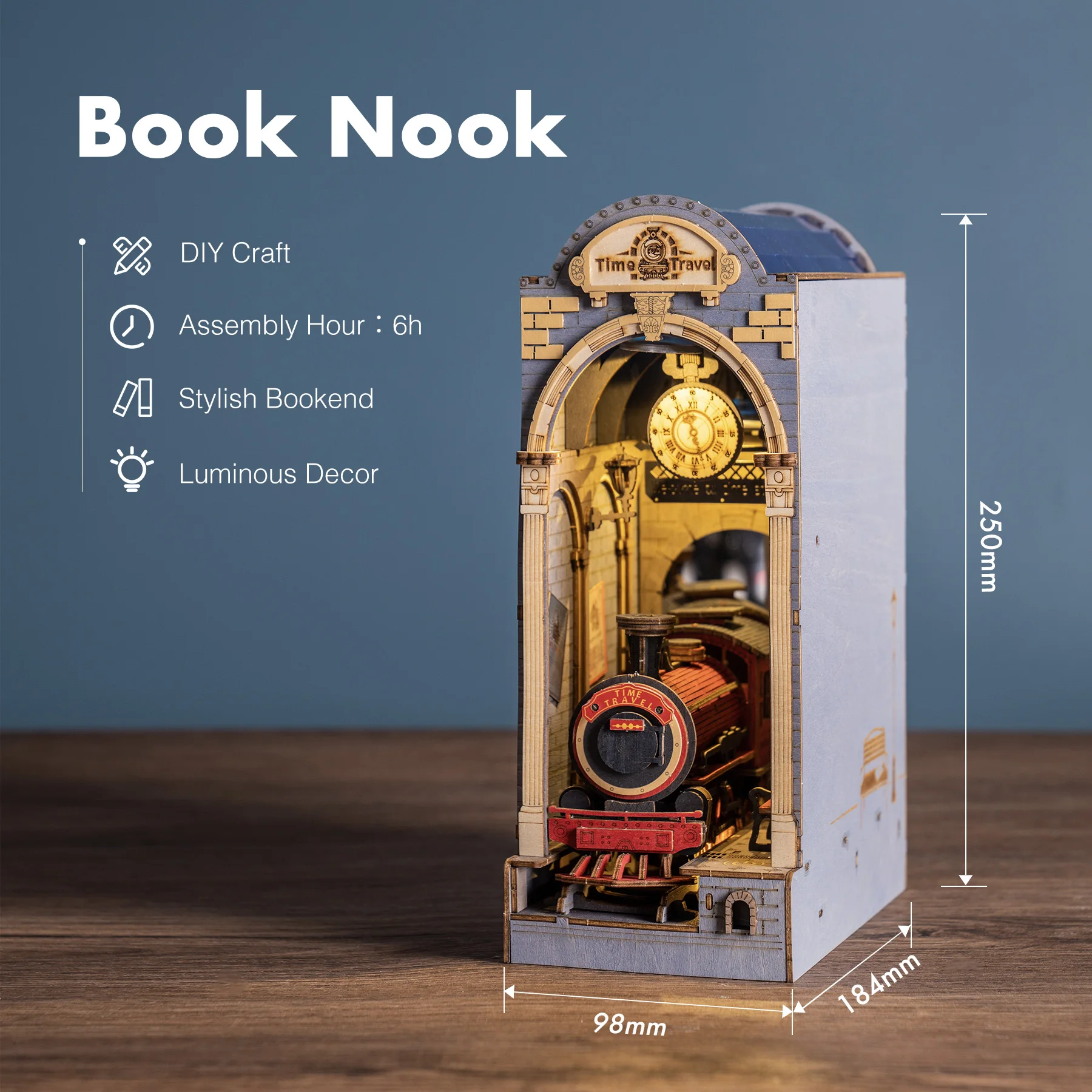 Robotime Rolife TGB04 Time Travel 3D DIY Book Nook - Book Nook Kit