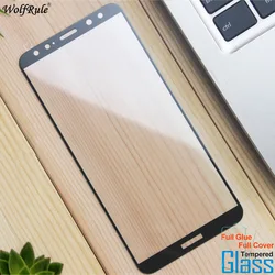 Premium Tempered Glass Screen Protector - Full Glue Cover, 2-Pack for Huawei Nova 2i (Black)