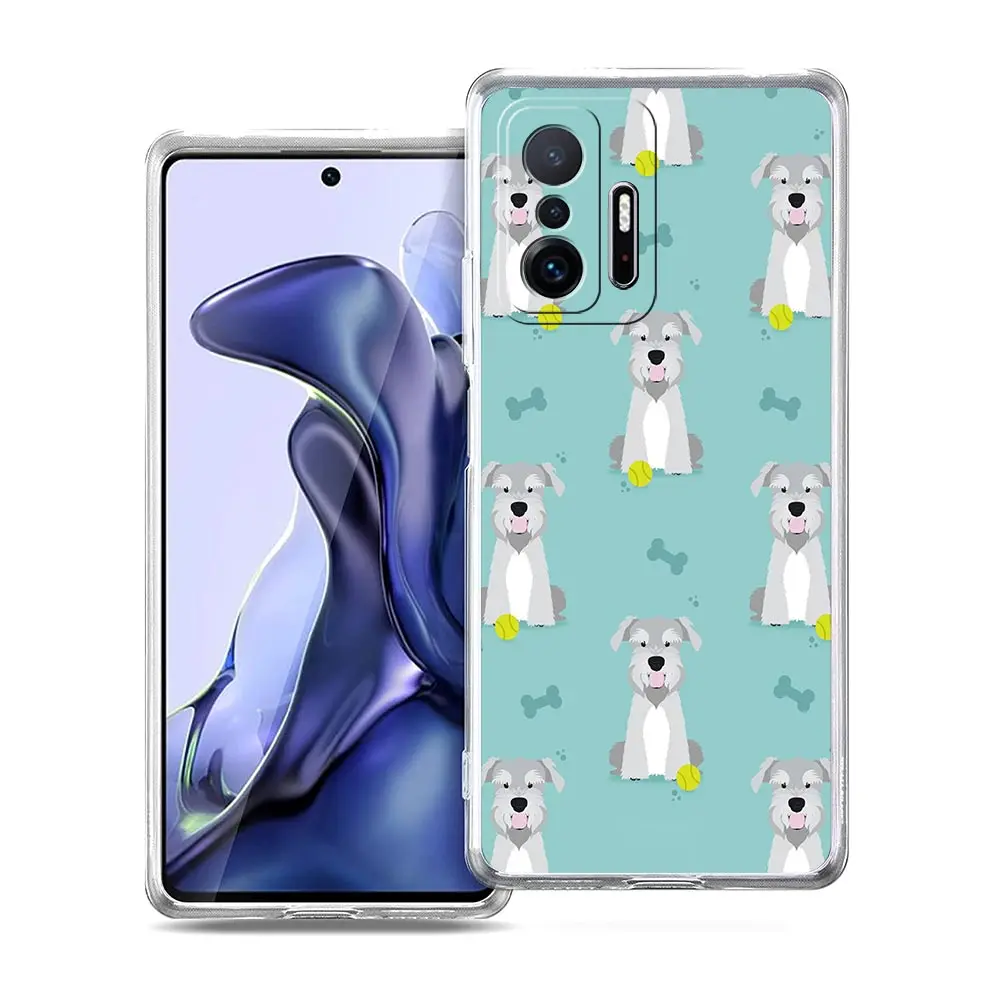 Clear Cartoon Schnauzer Dog Phone Case - Soft Protective Cover