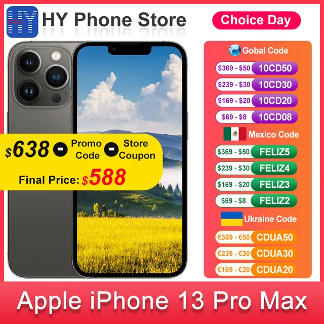 Apple iPhone 13 pro max 128GB/256GB ROM Unlocked 5G A15 Bionic Chip 6.7" OLED Screen With Face ID 12MP Camera NFC