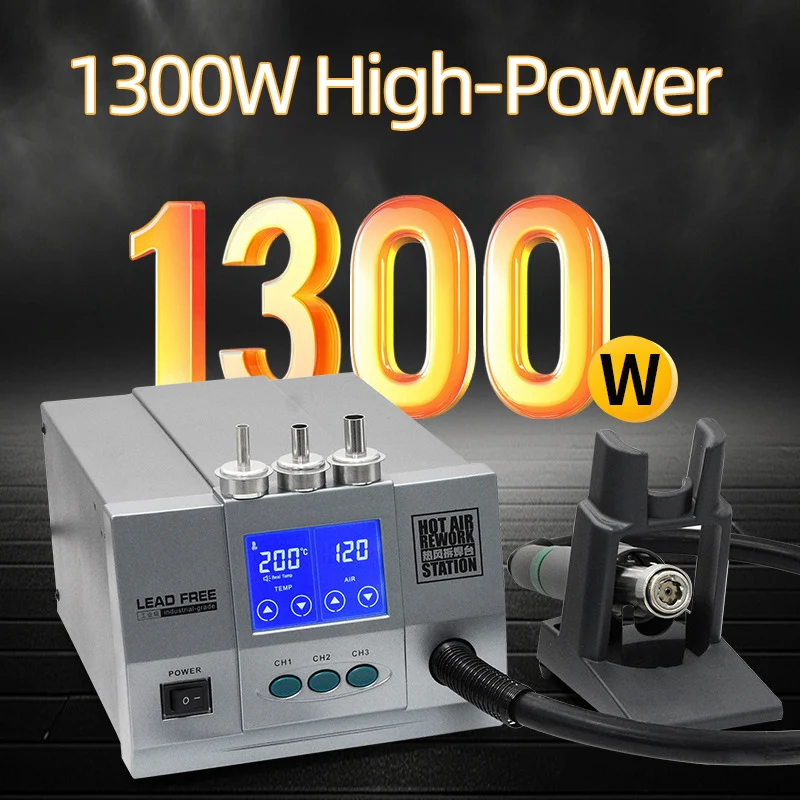 NEW 861X 1300W Ultra-High-Power Lead-free Adjustable Hot Air Gun Rework Station Soldering 1300W 220V For Phone CPU Chip Repair