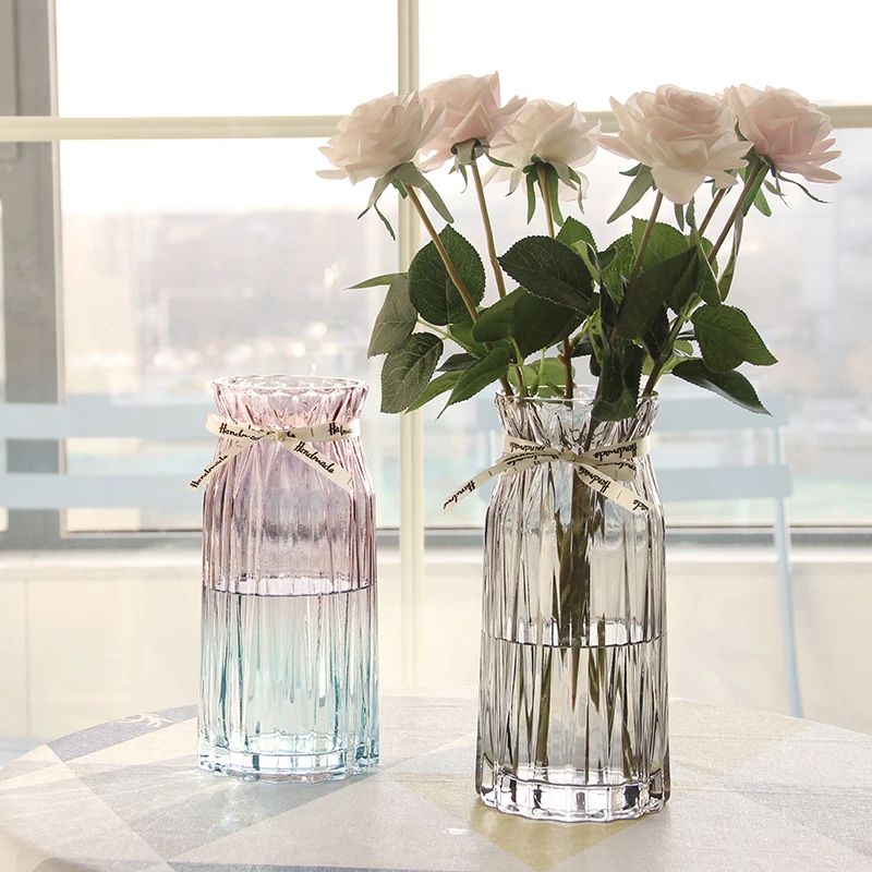 

Nordic Vase Glass Minimalist Hydroponic Grand Desk Room Table Living Interior Flower Vases Plants Floreros Luxury Decoration