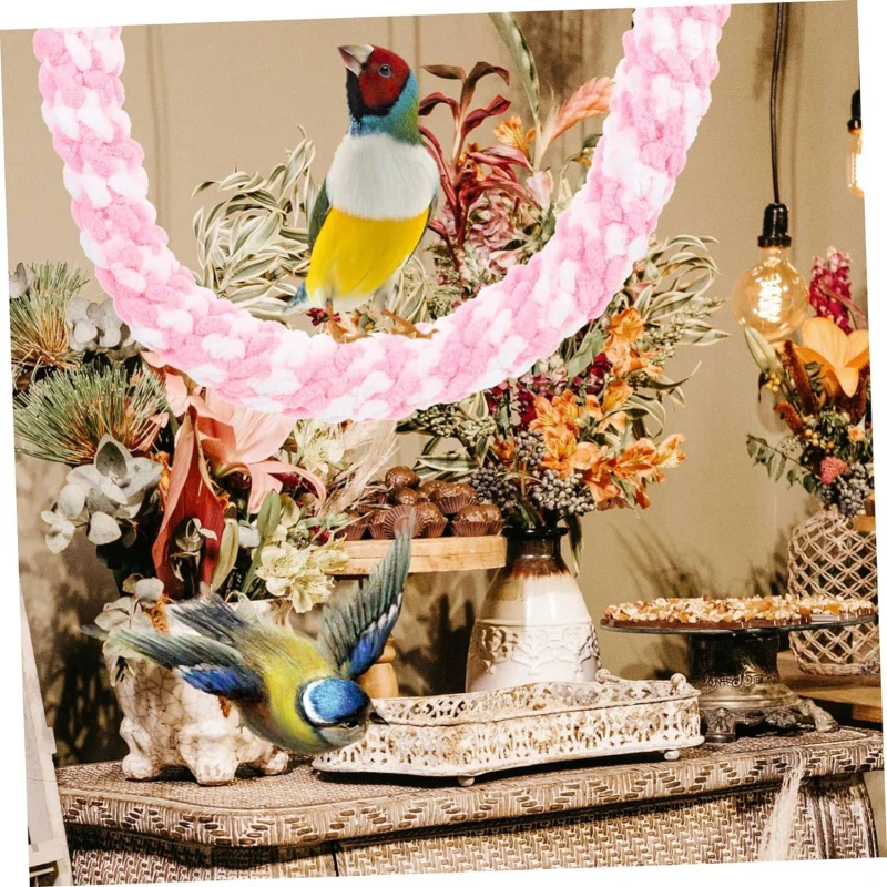 Sugar Glider Climbing Rope Thick Soft Hamster Swing Rope Braided with Hanging Lock Buckle Hanging Rat Toy Guinea Parrot Parrot Toy Bird Toy Bird Swing Toy Small Pet Ladder Toy