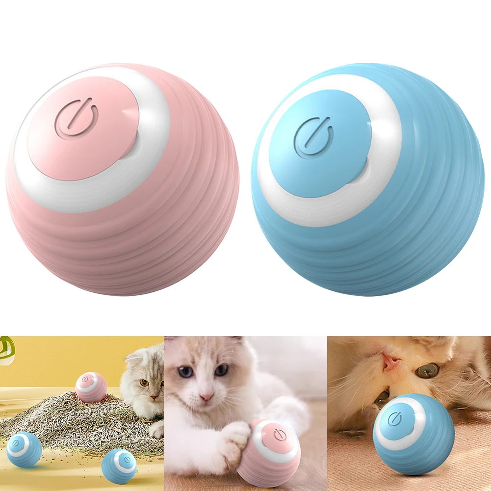 LED 조명이 있는 인터랙티브 고양이 장난감, 자동 이동 바운싱 롤링 볼, 충전식 자체 회전 볼, 실내 고양이 새끼 고양이용