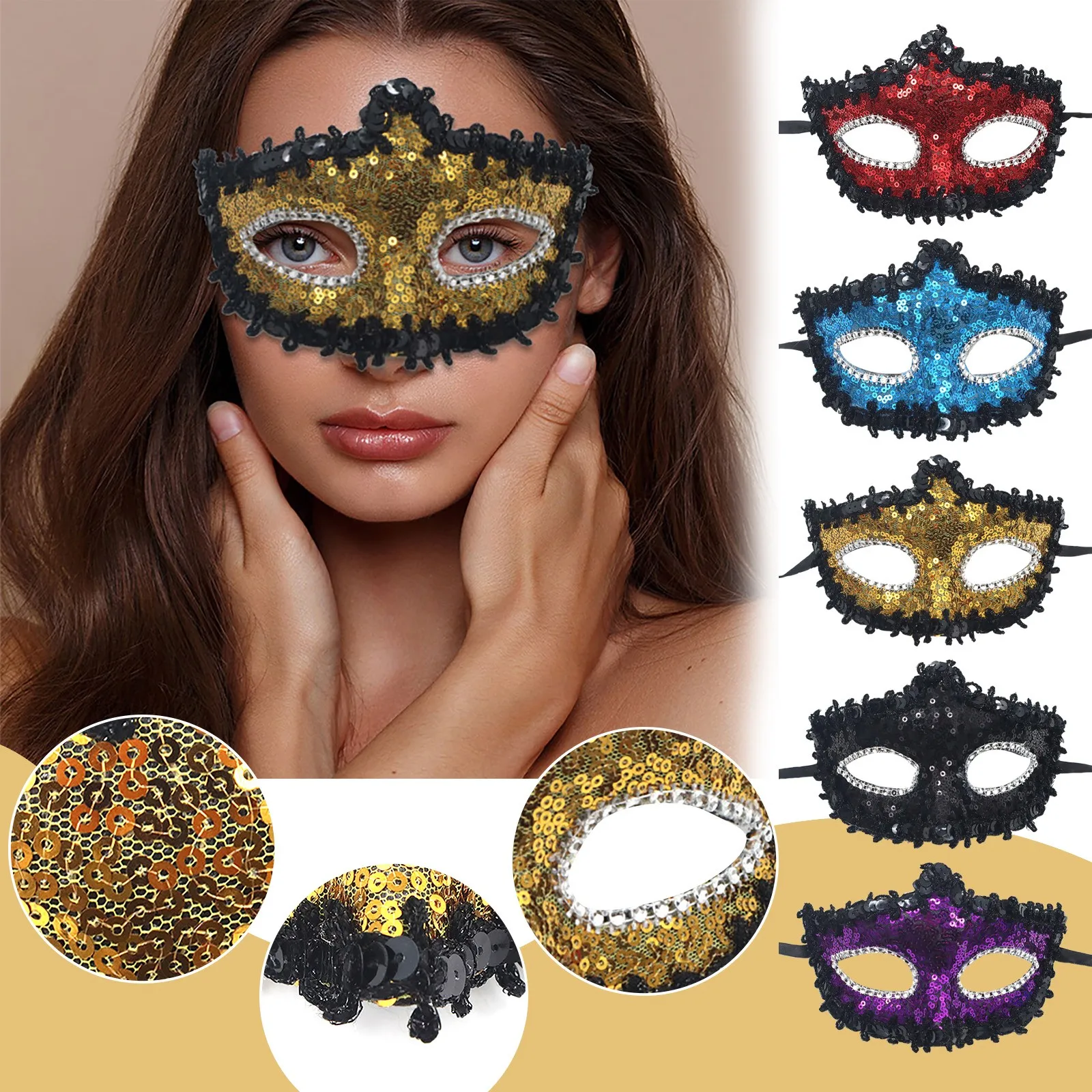 

Sequin Venetian Mask Checkered Musical Party Mardi Gras Sequin Mask Vintage Female Mask Masquerade Mask Carnival Masquerade