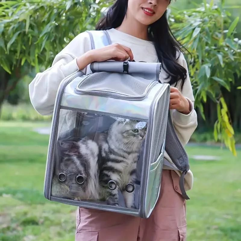 Manufacturer Supplies Cat Bags Carrying Pet Backpacks Portable Transparent Large Space Cat Supplies Breathable Window Backpack