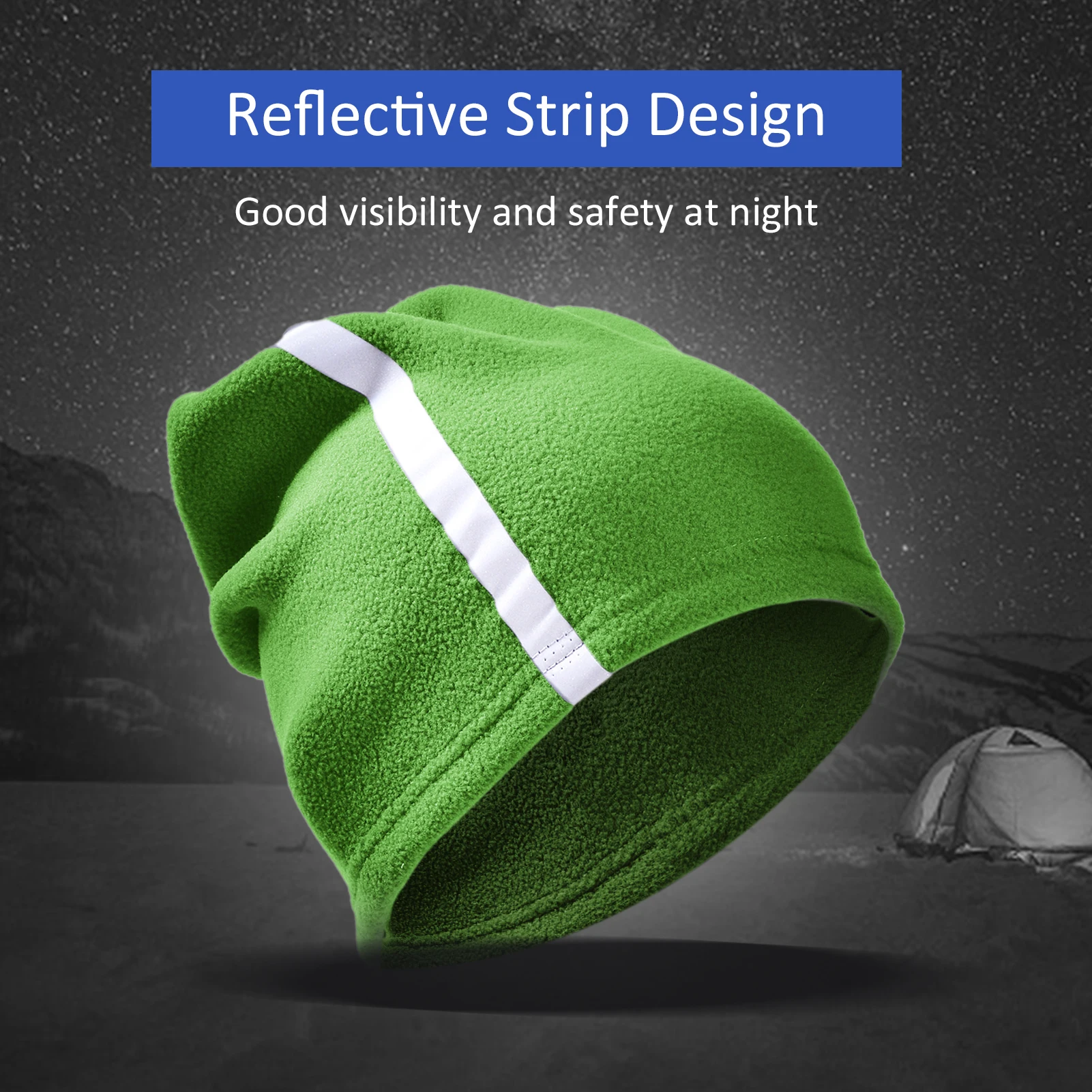 Winter Fleece Neck Warmer Reflective Neck Gaiter with Adjustable Drawstring Skiing Windproof Ski Neck Gaiter for Skiing Hiking 4