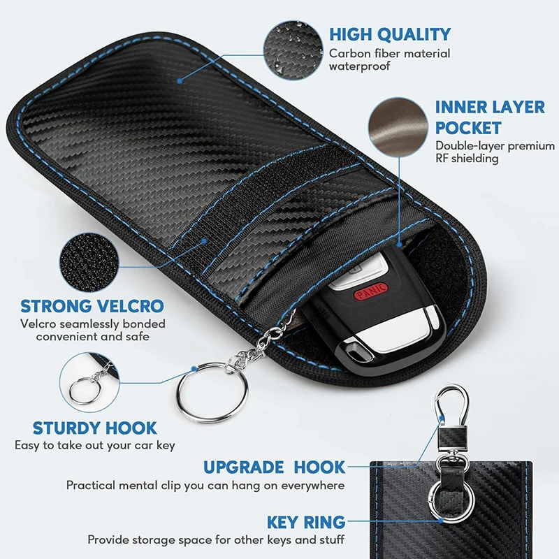 1Pc Car Keys Bag Signal Blocker Case for Privacy Protection