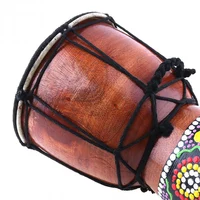 Tambour Djembe Africain en Bois Massif Sculpté à la Main, Peau de Chèvre, Tinging Musical Traditionnel Africain, 6 Pouces 5