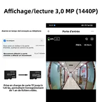 Yuezhe Tuya Smart WiFi 3MP Caméra de visiophone vidéo avec écran 4,3 pouces, batterie 5000 mAh, alarme de mouvement PIR, compatible Alexa pour la sécurité domestique 2