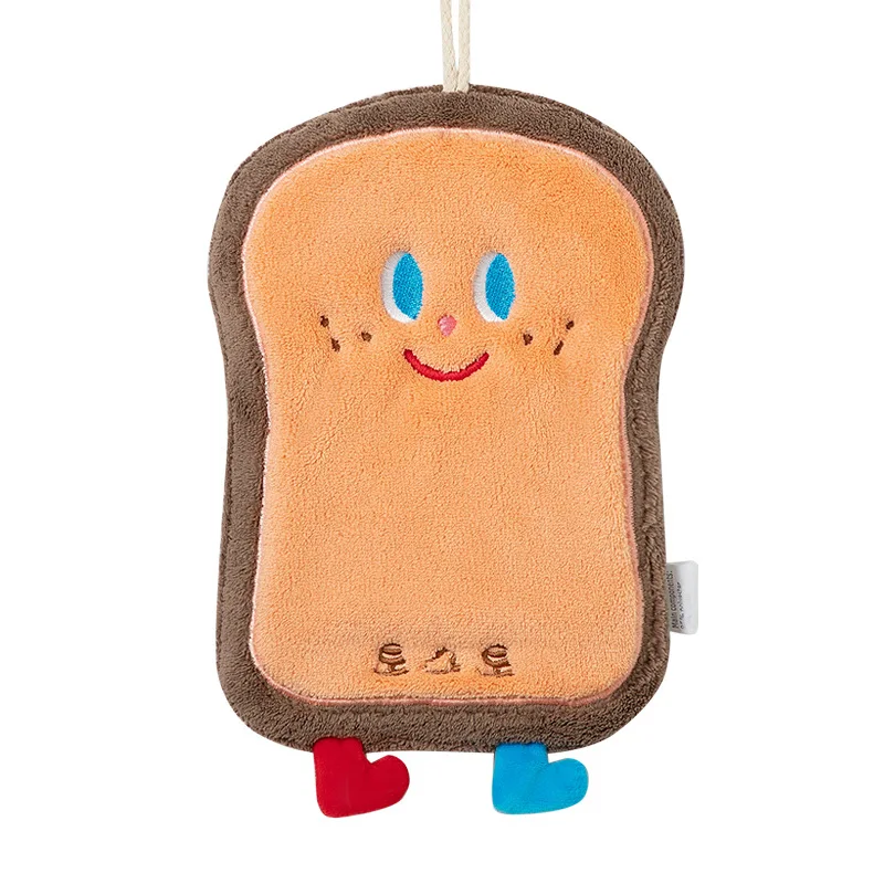 Cute Cartoon Pattern Hanging Towel For Wiping Hands Absorbent Soft Towel Hanging Loop For Bathroom Bathroom Supplies 1pc