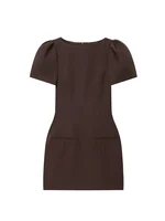 TFMLN  Elegant Women Short Sleeve Mini Dress Slim Fit High Waist Short Sleeve Solid Dresses Simple Bodycon Commuter Dress - Image 4