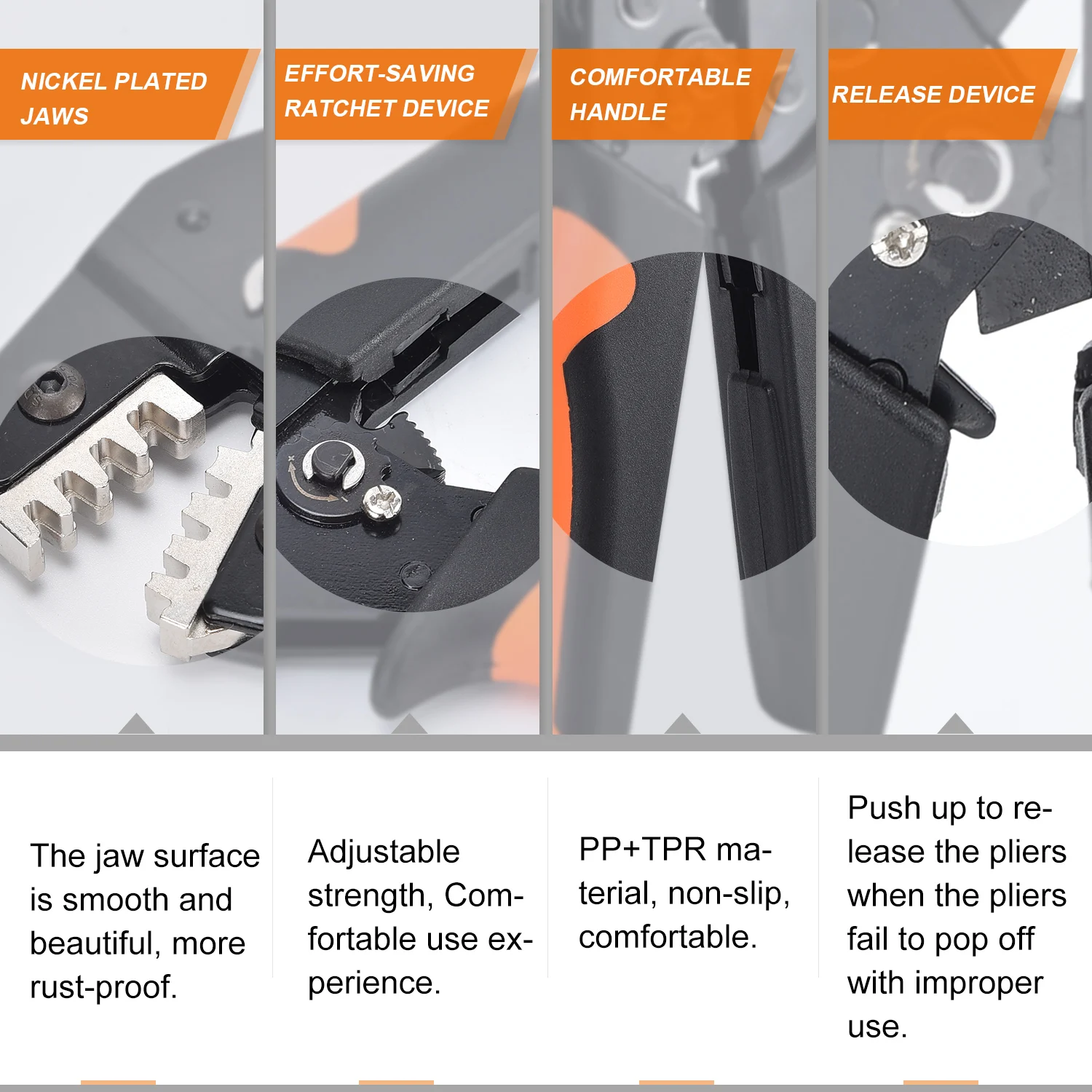 SN-58B Crimping Pliers Kit Quick Jaw Replacement For Tab 2.8/4.8/6.3/Tube/Photovoltaic/Insuated/Dupont Terminals Electrical Tool