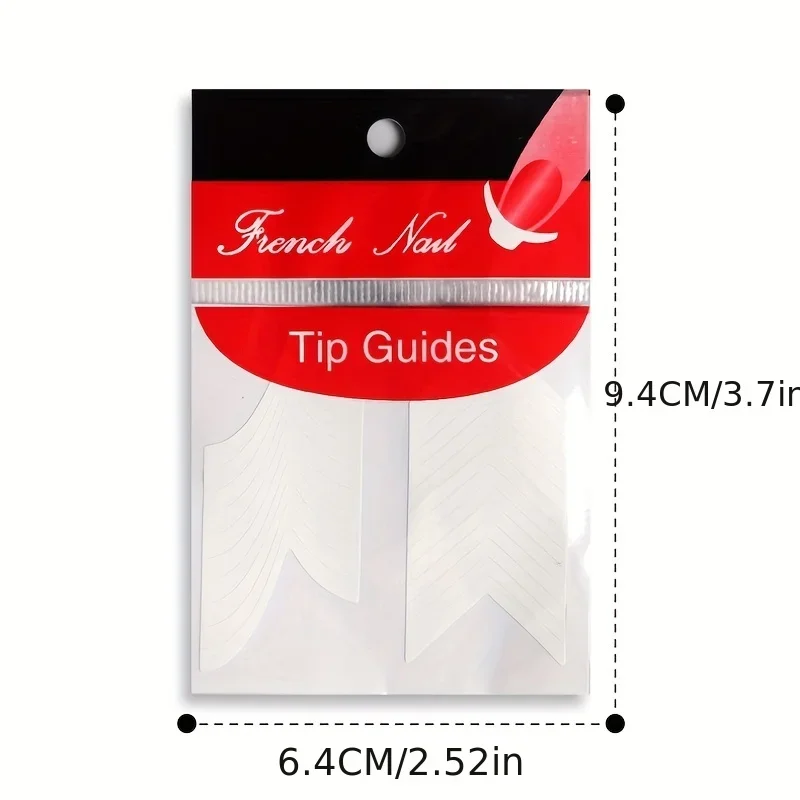 3PCS French Nail Art Stickers White Self-Adhesive Nails Strip Tips Guides for DIY Decoration Stencil Tools Fringe Tip Decals