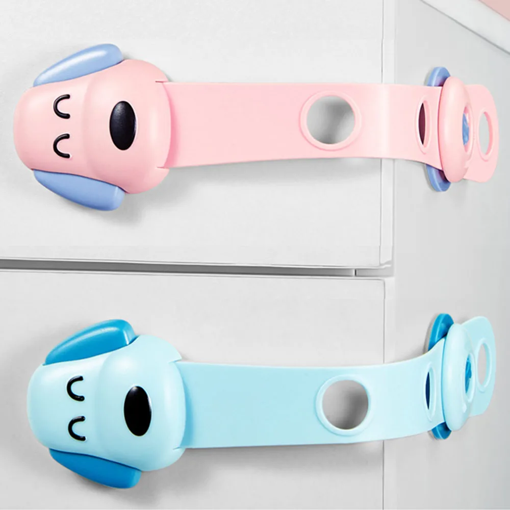 

Drawer Cute Kids Wardrobe Baby ABS Refrigerator protection lock Children's safety lock Sliding door Straps Double button