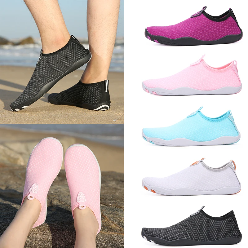 Aqua Shoes Lager Size Unisex Outdoor Aqua Shoes Couples Vacation Beach Barefoot Swimming Shoes Indoor Fitness Yoga 35-46#