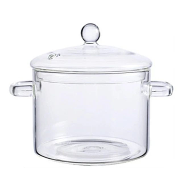 Clear Cooking Saucepan with Lid Thicker and Heavier Upgraded Glass Pot for  Cooking Ramen Oatmeal and Other Dishes gass