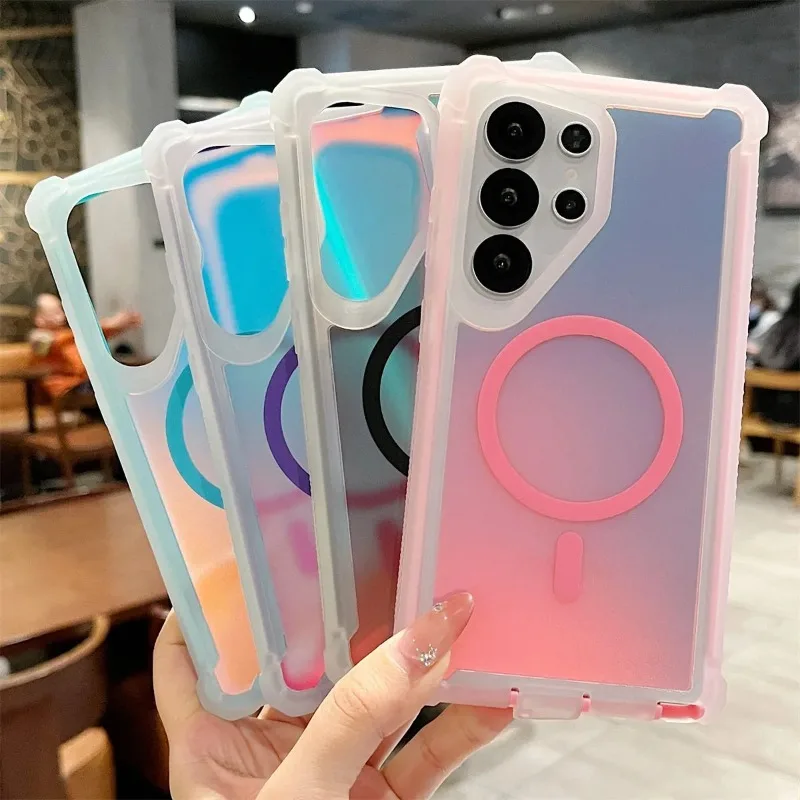 Gradient Magnetic Airbag Bumper Case - Aurora TPU Armor Cover