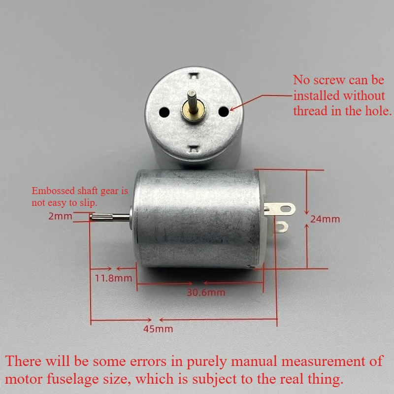 Moteur électrique RC280 3-12V avec câbles, parfait pour remplacement voiture télécommandée