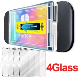 Premium Tempered Glass Screen Protector Set with Auto Alignment Frame - Anti - Scratch Films - Switch 2 (4 Glass)