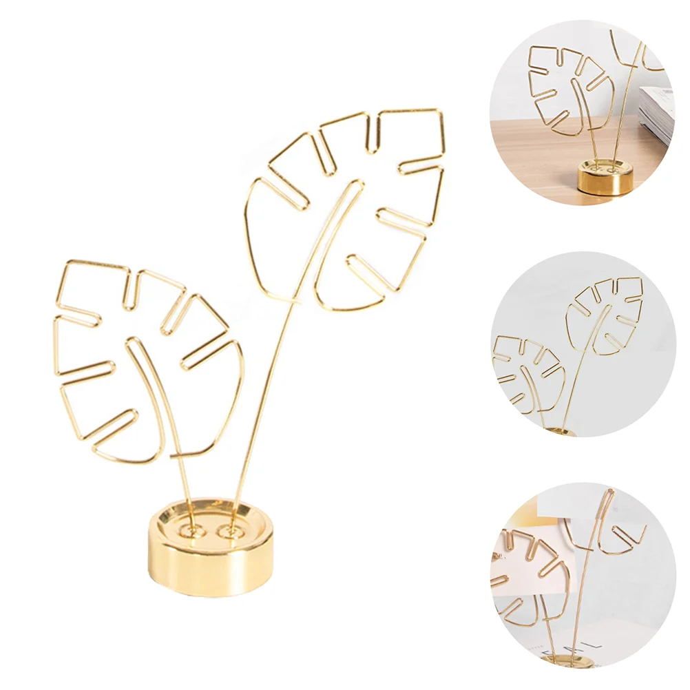 

Tabletop Cards Holder Monstera Shape Photo Clips Memo Note Clamp for Home