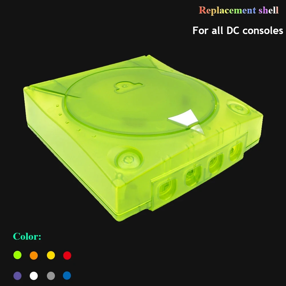 Bitfunx-dreamcast Shell para Consoles de Jogos Substituição dc Case Translúcido Shell para Todos os Sega Dreamcast