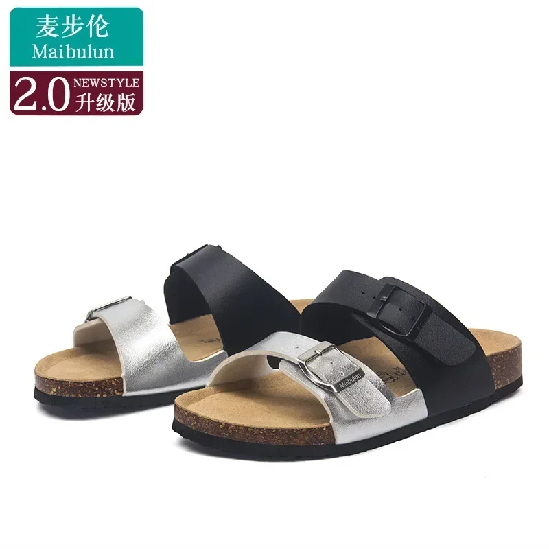 

Men Slides Sliders Platform Slippers Cork Soft Mules Outdoor Pantoufle Causal Shoes Big Size 44 45 Sandalias