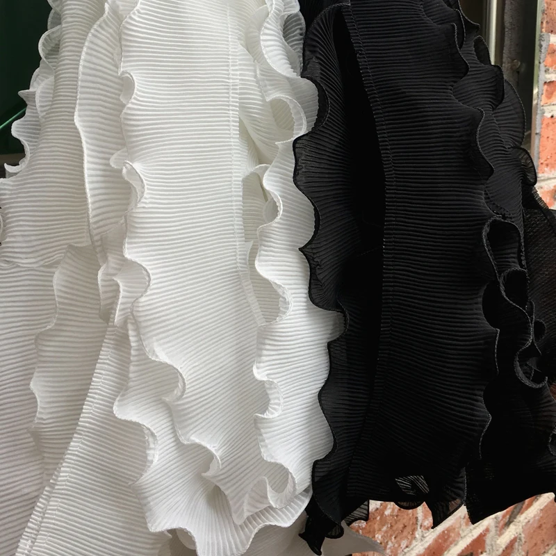 

7cm Width Pleated Lace By The Yard, Mesh Lace Fabric Per Yard For Sewing Wedding Dress Women Clothes Accessories DIY Materials