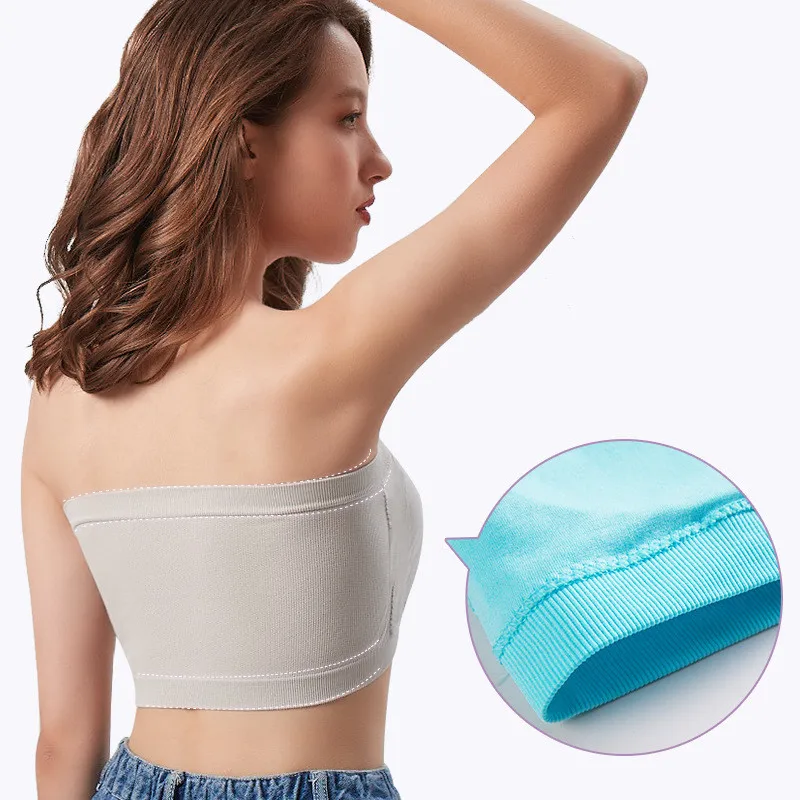 DOIAESKVE Large Size Women's Tube Top Strapless Bra Wireless Women's Bra Big Size Plus Seamless Bandeau Bra 5XL 6XL 6