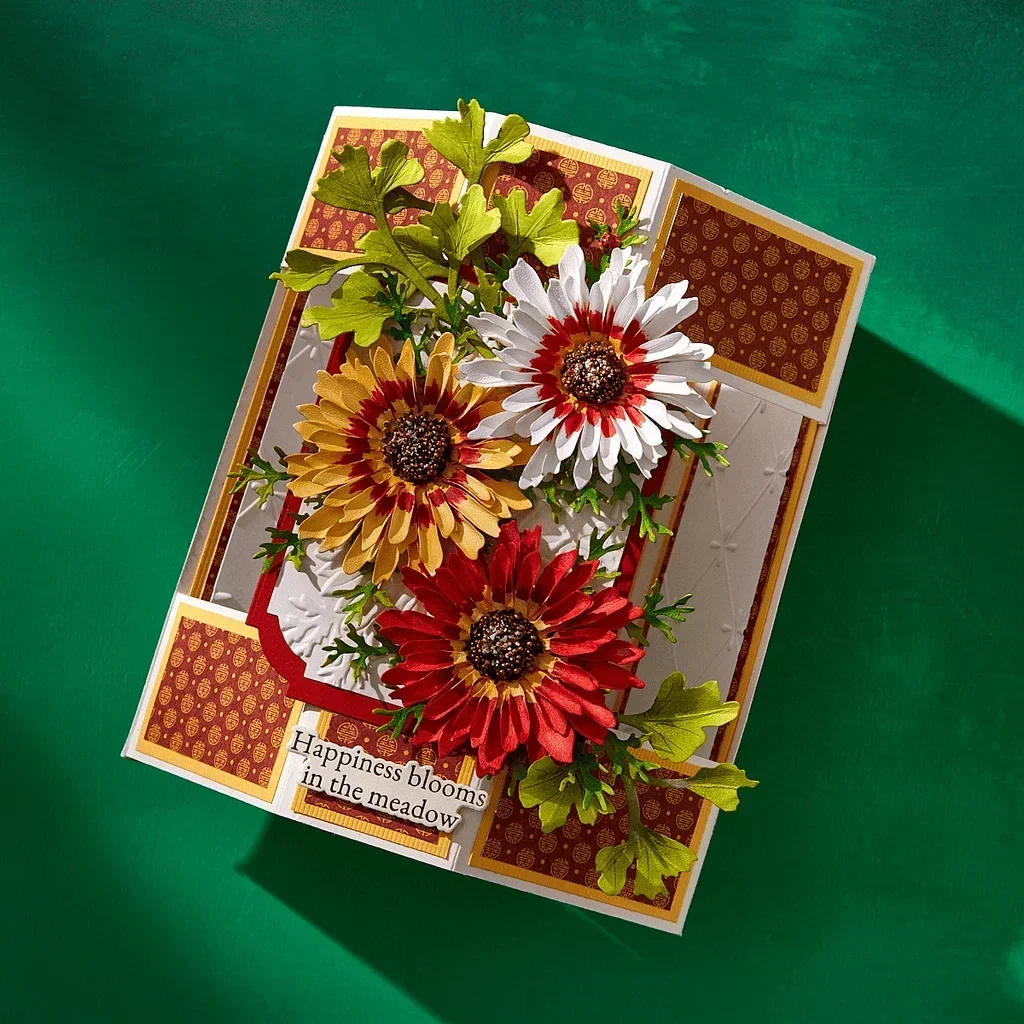 Painted Daisy And Ladybugs Metal Cutting Dies Scrapbook Diary Decoration Stencil Embossing Template Diy Greeting Card