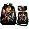 3pcs Mortal Kombat Backpack Students Boys Girls Cartoon School Bags Children Anime Bagpacks Kids Rucksack Unisex Travel Knapsack 3