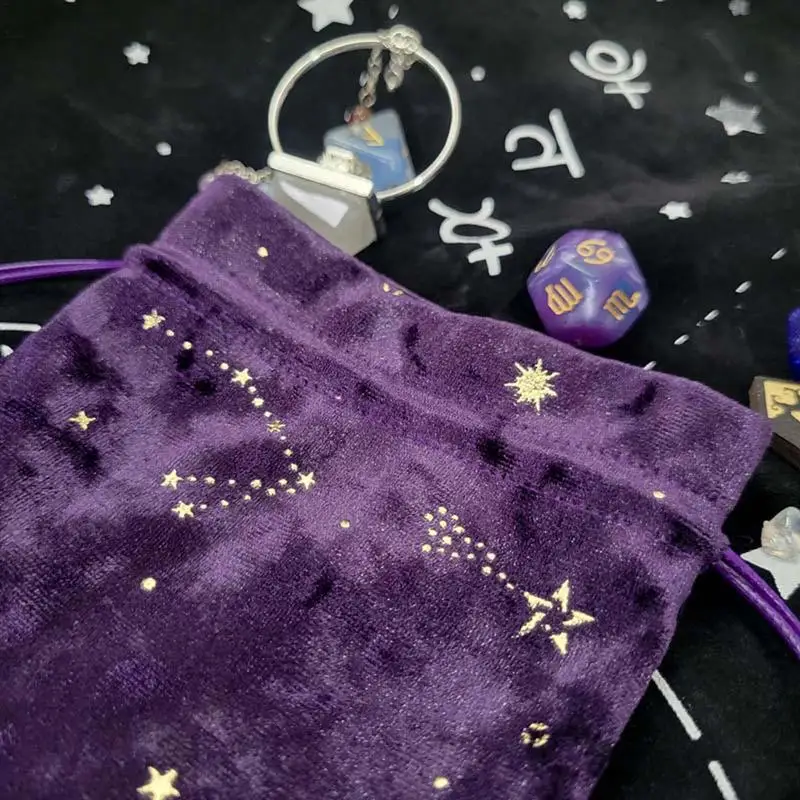 1PC Velvet Drawstring Bag Thick and Reusable Dices Bag Jewelry Bag Pouch for Tarot Rune Bag Playing Cards Coins Cosmetics Cards