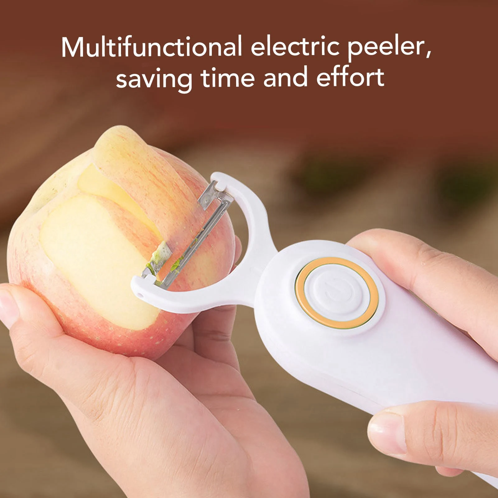 Electric Peeler Handheld USB Rechargeable Fruit Vegetables Peeler with 3 Cutter Heads for Home Multifunctional Electric Peeler 3