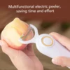 Electric Peeler Handheld USB Rechargeable Fruit Vegetables Peeler with 3 Cutter Heads for Home Multifunctional Electric Peeler 3