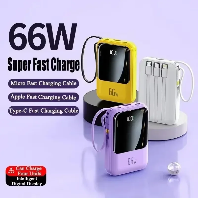 NEW 20000mAh Mini Power Bank 66W Portable Charger Fast Charging Powerbank External Spare Battery for IPhone Huawei Xiaomi Phone 3