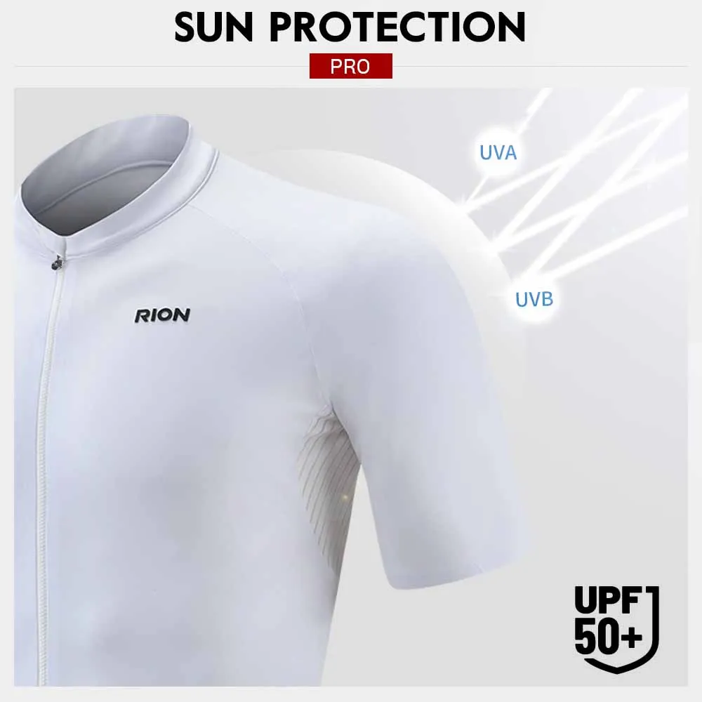 RION Cycling Jersey Men Mountain Bike MTB Shirts UPF50+ Bicycle Clothing Road Riding Jerseys Outdoor Sports Slim Fit Breathable 2