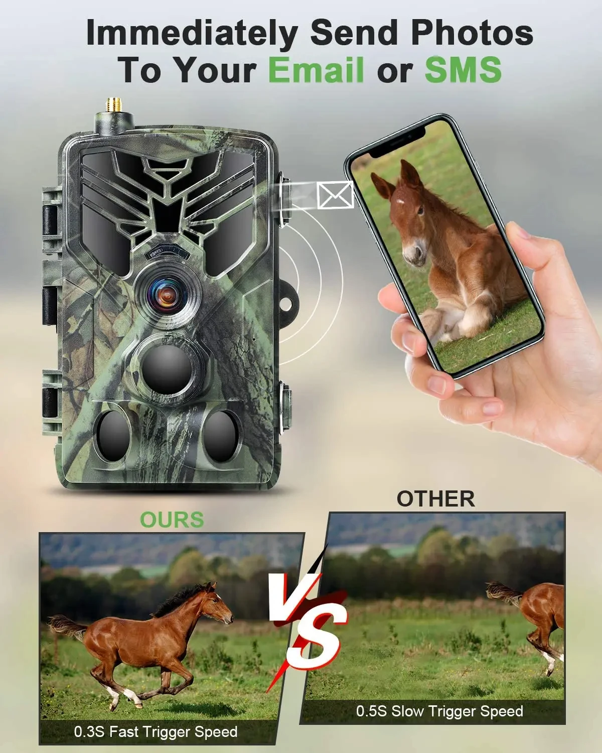 FREE APP Cloud Service Trail Camera 4G 2K 30MP Wildlife Hunting Cameras Night Vision Cellular Wireless Surveillance HC810Plus