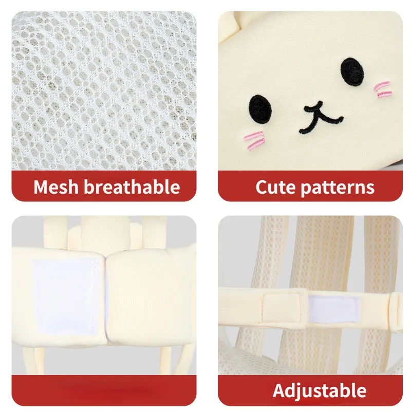 Infant Toddler No Bumps Safety Helmet Head Cushion Bumper Bonnet Newborn Head Protector Baby Mesh Breathable Protecting Pillows 3