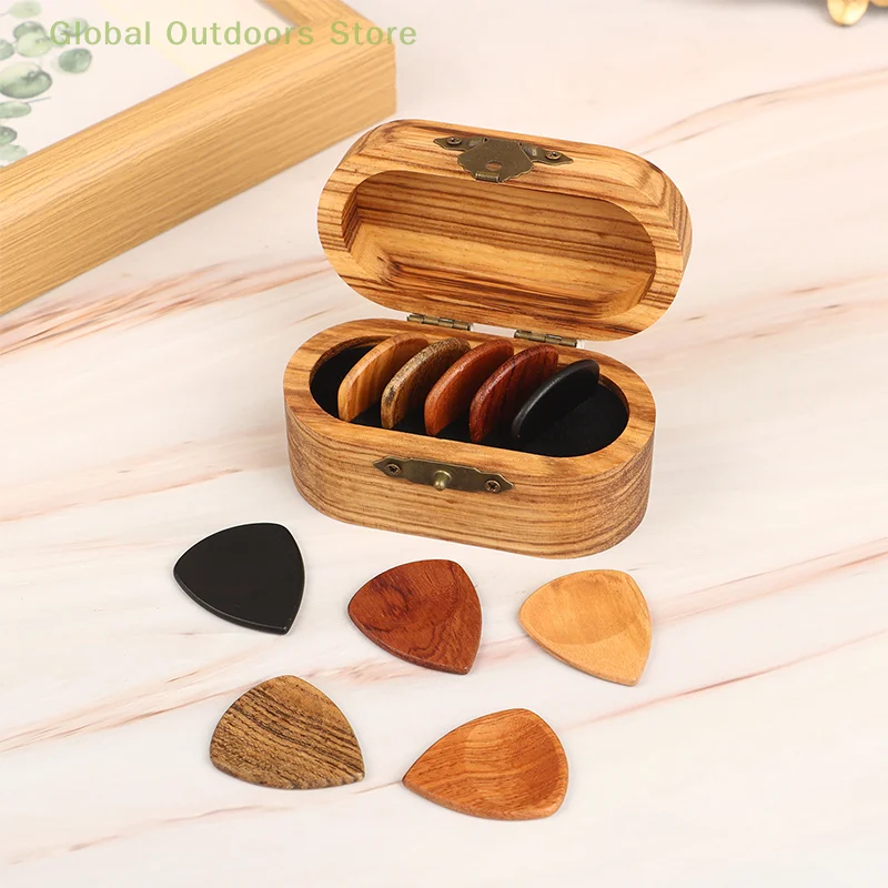 1/5Pcs Wooden Acoustic Guitar Picks Bass Ukulele Plectrum Picks Electric Guitar Can Be Drillable Pendant Gift