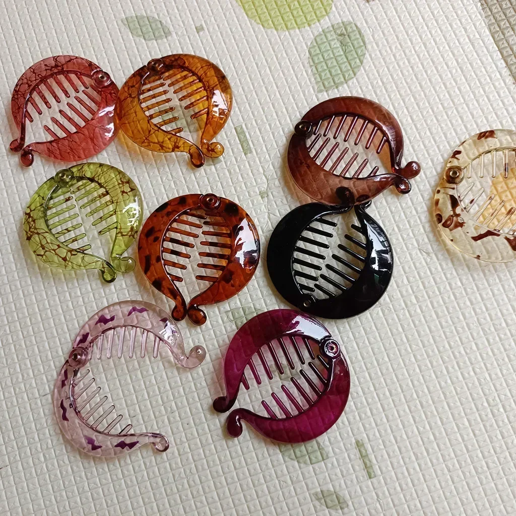 Small Round Shape Ponytail Hair Claw Clip Women Girls Banana Clip Crab Ponytail Holder Pro Hair Styling Accessories